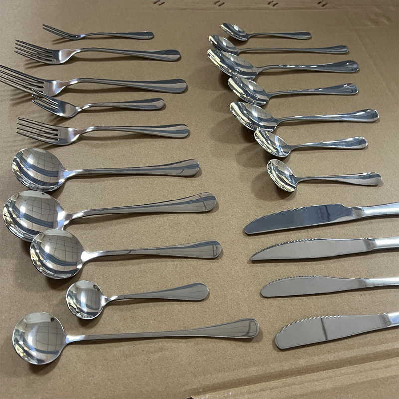 Juego de cubiertos de acero inoxidable serie 1010 para hoteles y restaurantes, cuchillo para carne, tenedor, cuchara, cuchara para postre y cuchara para sopa de estilo occidental. image 3