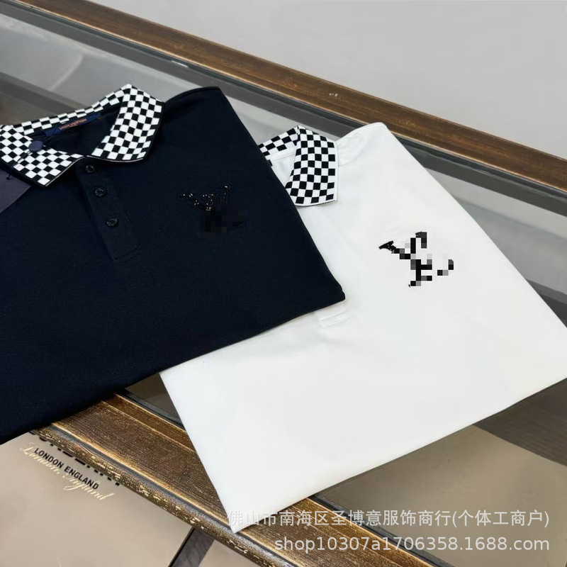 Cross-Border 26Ss Lv Summer New Business Casual Short-Sleeve Polo Shirt, Unisex Casual Fashion