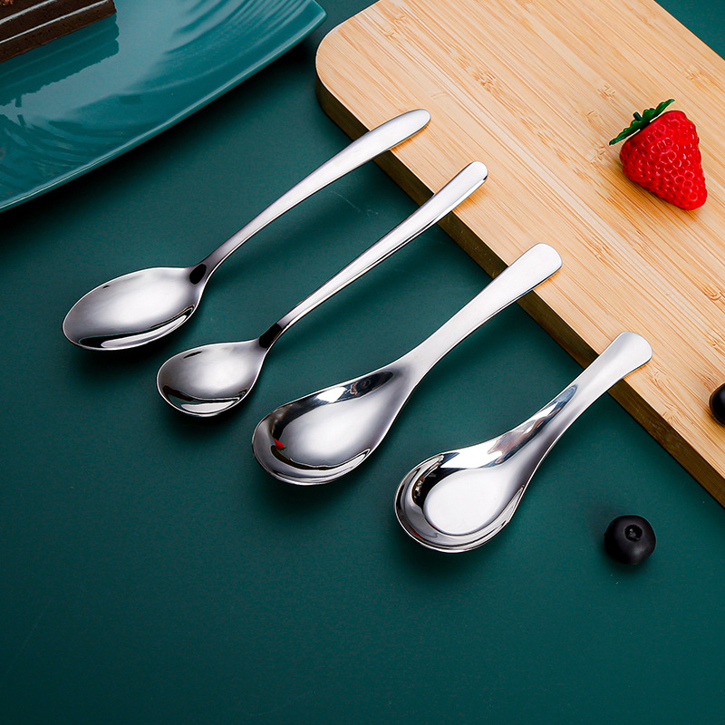 Maternal and Infant Feeding Tableware Household Baby Training Spoon Ice Cream Rice Spoon Soup Spoon 316 Chinese-style Stainless Steel Food Supplemental Spoon