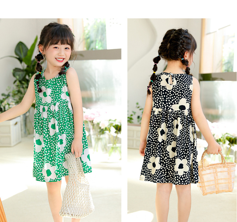 Cute Pastoral Animal Cartoon Flower Cotton Silk Girls Dresses display picture 2