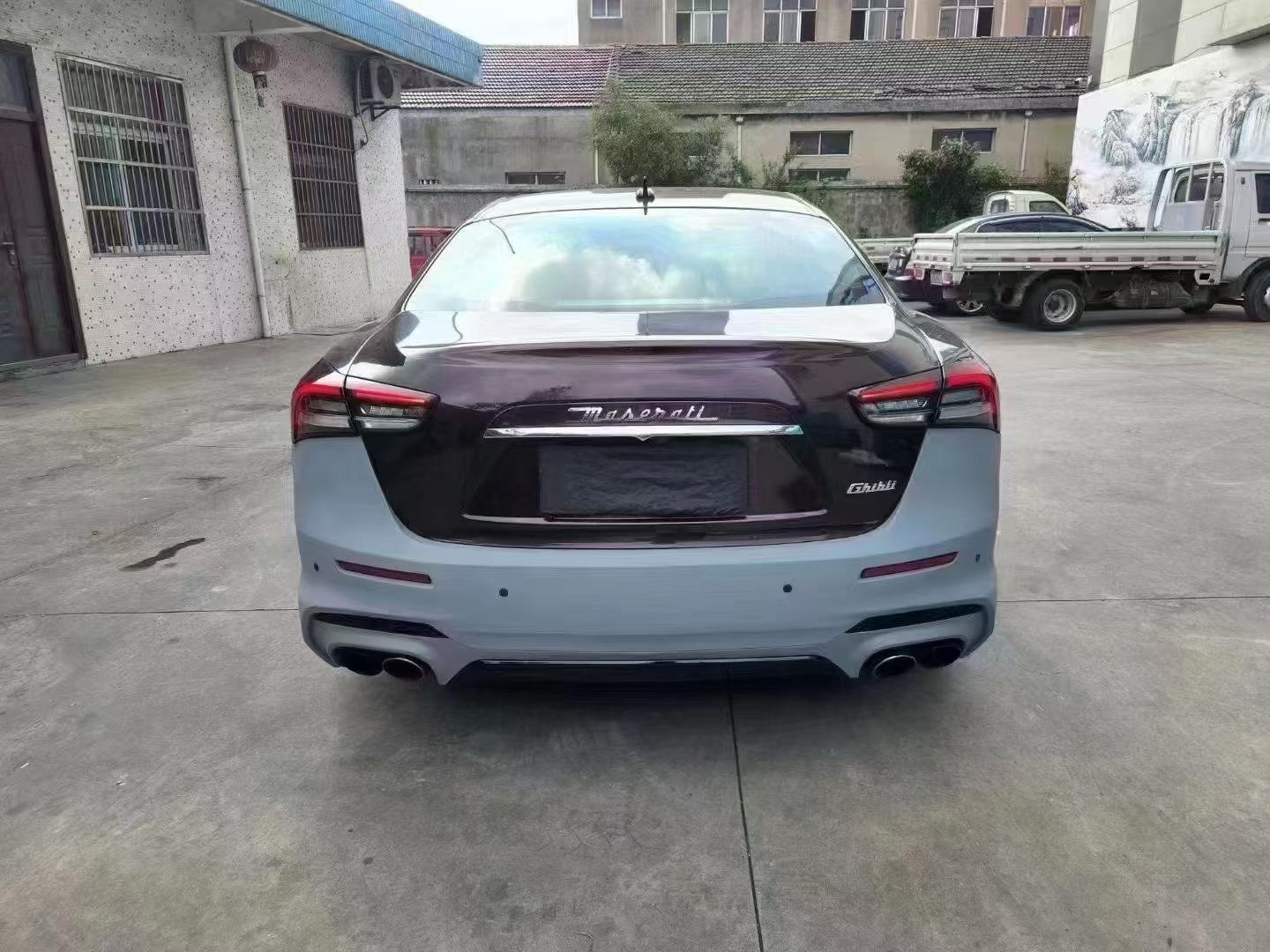Maserati Ghibli Modified with Trofeo New Front Face Kit, Led Headlights, Tail Light Assembly, and Body Surround