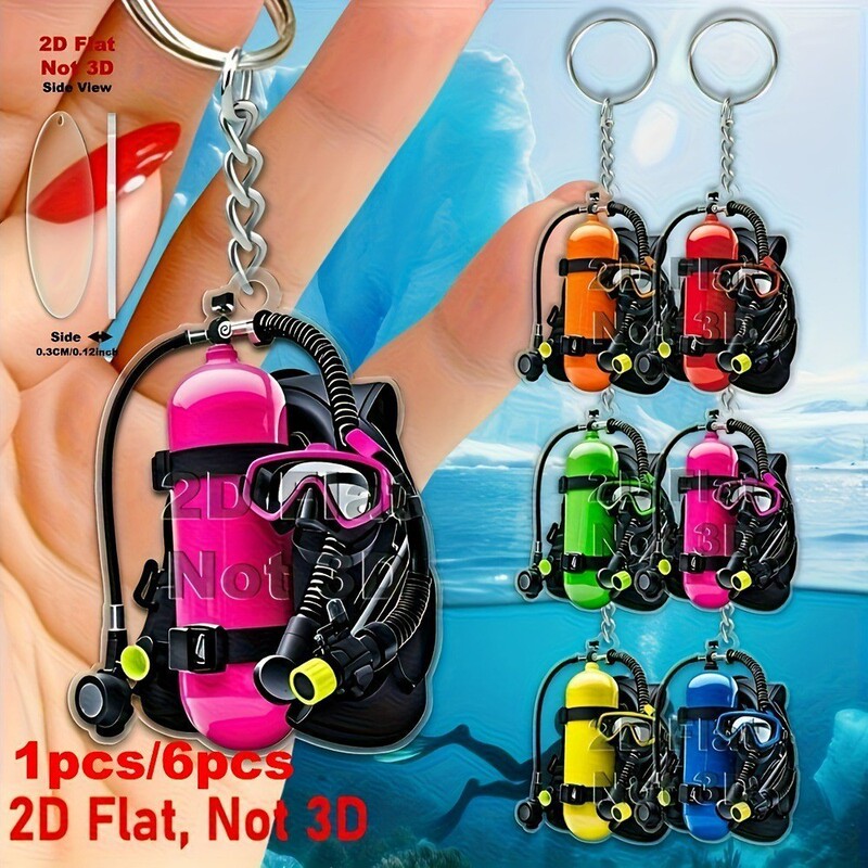 In-Stock Cross-Border New Diving Gear Acrylic Keychain Transparent Truck Keychain Creative Cute Backpack Pendant In-Stock Cross-Border New Diving Gear Acrylic Keychain Transparent Truck Keychain Creative Cute Backpack Pendant