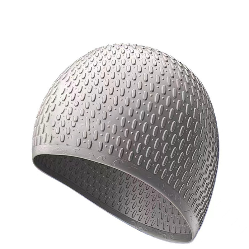 gorra de natación de silicona para mujeres adultas gorra de goteo de agua gorra de natación burbuja gorra de natación superelástica impermeable orejas cabello largo