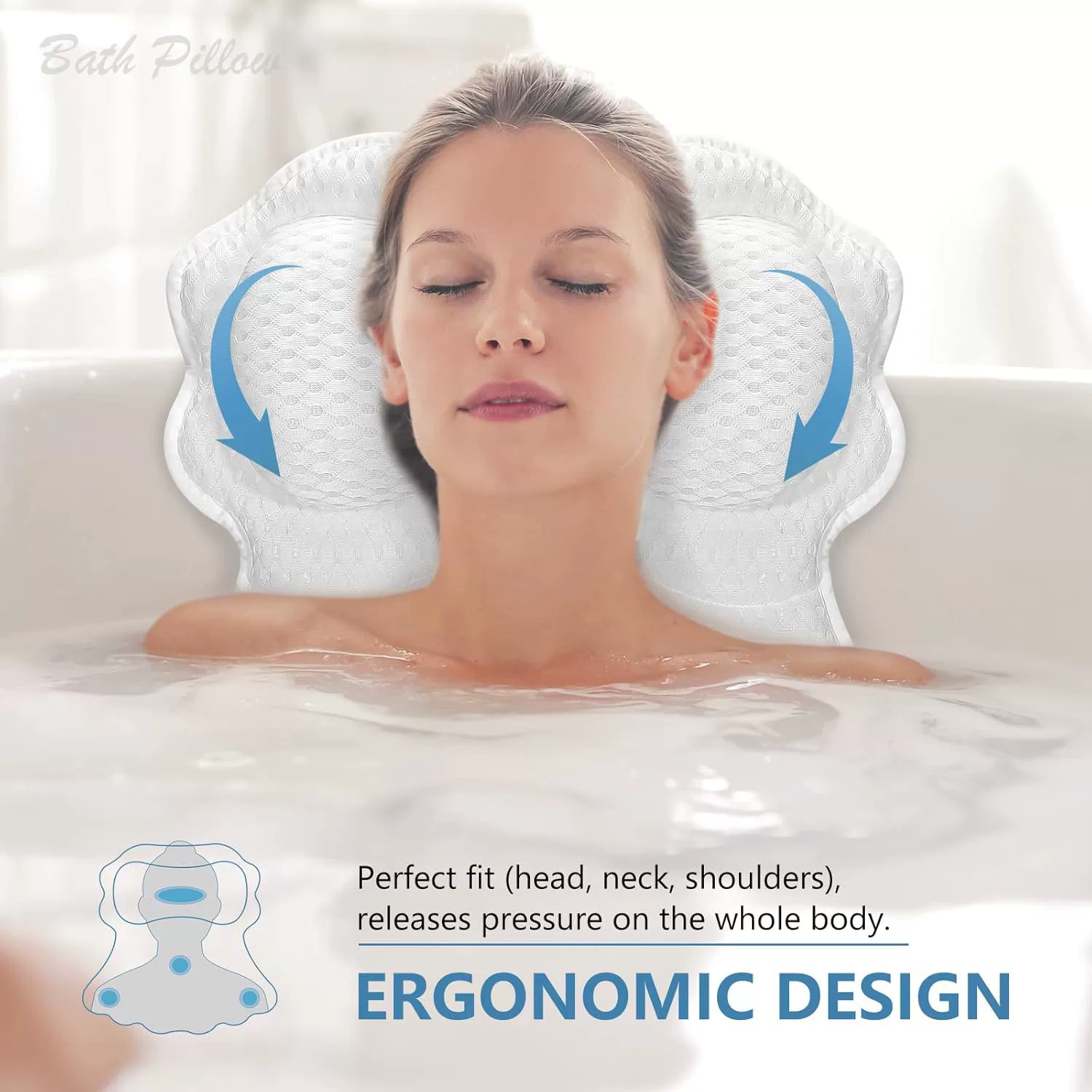 Bathtub pillow non-slip mat bath cushion back cushion bathing head pillow bath headrest massage bath pillow