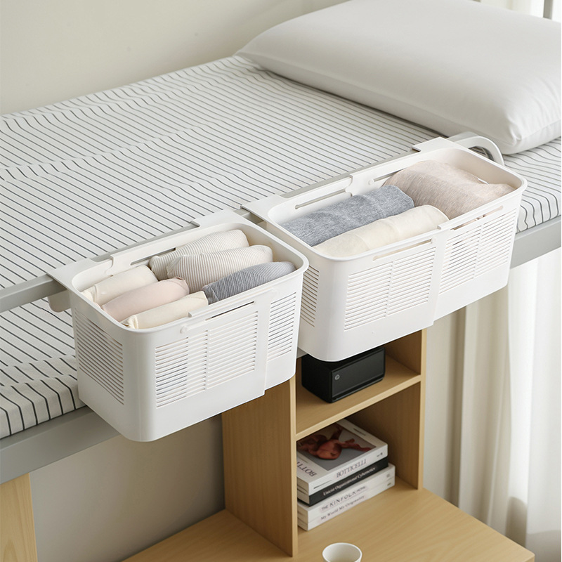 Dormitory Hanging Basket, Retractable and Multifunctional, Hollow Storage Basket for Student Dormitory Items, Plastic Storage Box for Underwear and Snacks