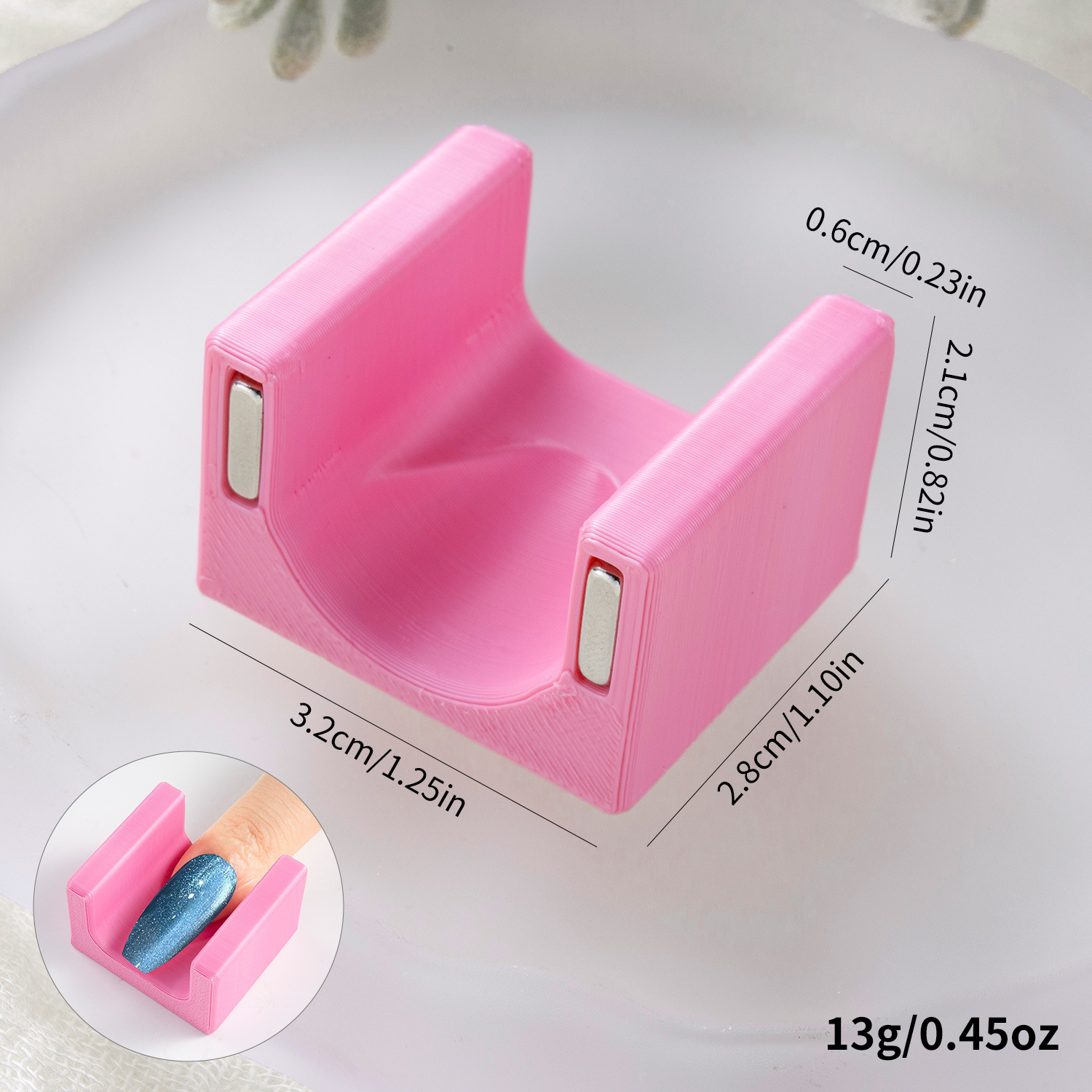 핑크 5D 스웨이드 핑거 패드(자석 포함)