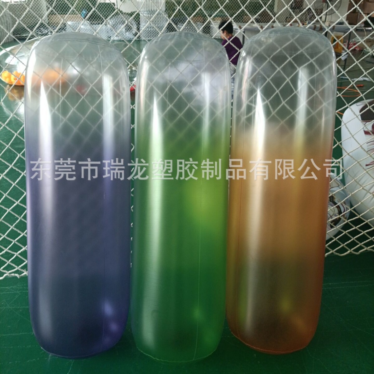 UV喷绘印刷橱窗展示品  充气透明闭气不倒翁 悬挂沙袋圆柱体