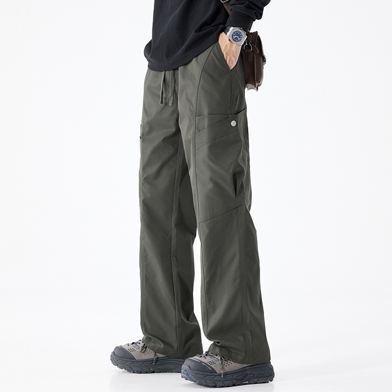 Danbaoni | American fashion brand work pants men's spring and autumn casual pants Joker loose straight wide leg long pants