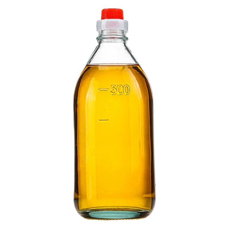 500 мл стеклянная бутылка для душистого масла Пустая бутылка для соленой воды Пустая бутылка для кунжутного масла Маленькая мельница для бутылок с кунжутным маслом с крышкой может быть напечатана log