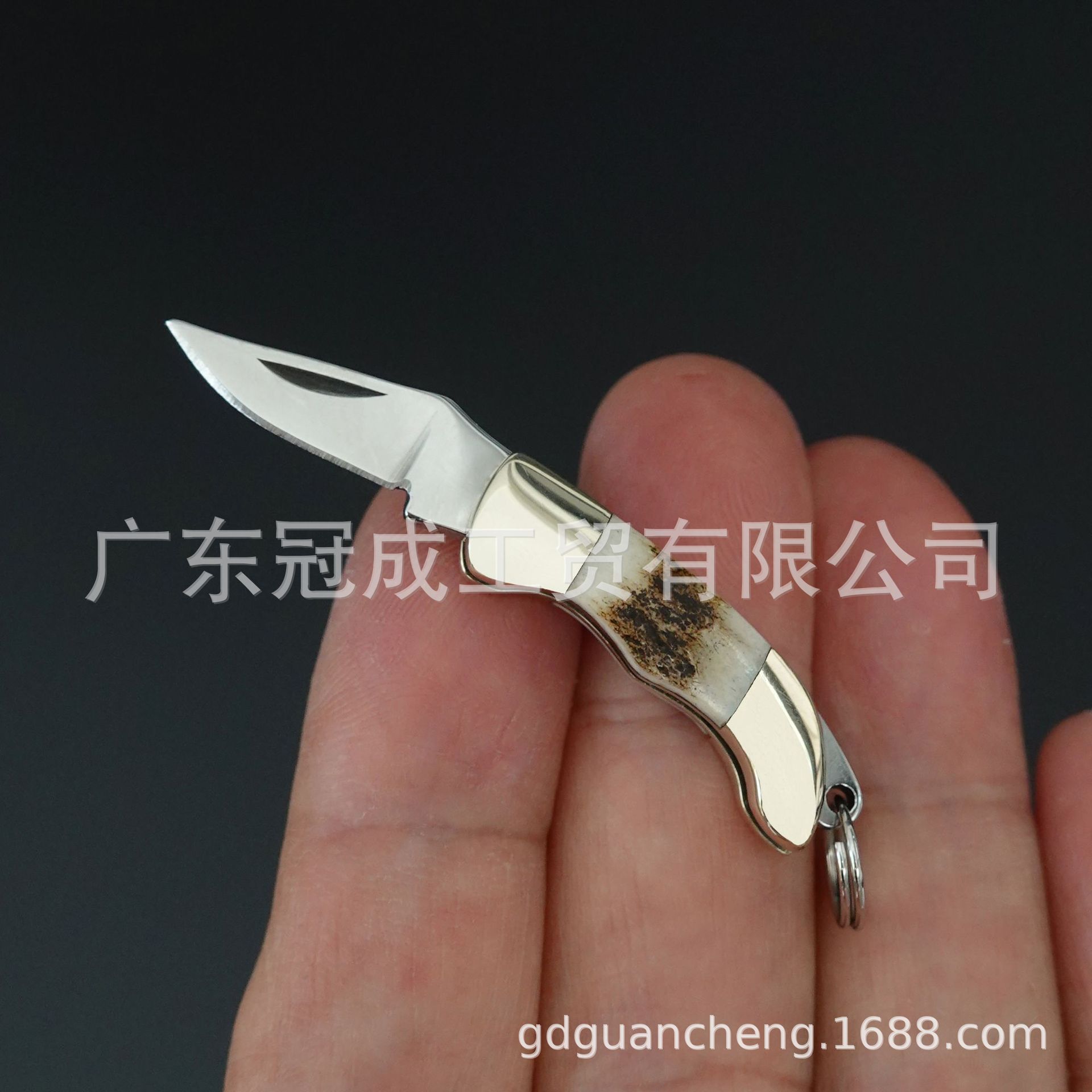 天然鹿角迷你折刀钥匙扣小刀便携开快递多用途多功能木雕木雕专用