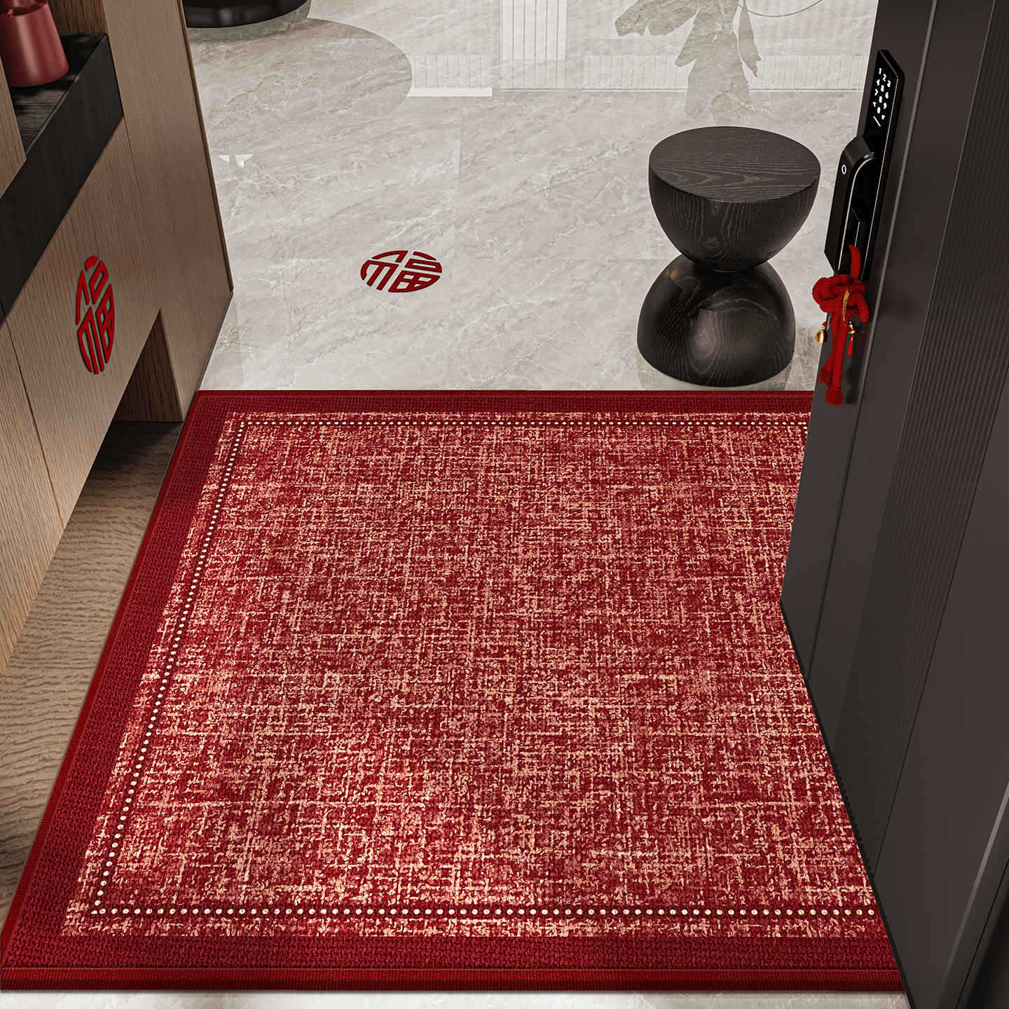 New Entrance Floor Mats, Entrance Door Mats, Home Housewarming Door Non-Slip Mats, Red Foot Mats, Entrance Festive Carpets