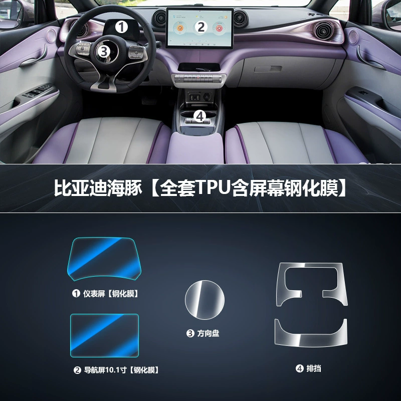 Подходит для BYD Dolphin — защитная пленка/чехол для экрана центральной панели, защита дисплея навигации, TPU модификация