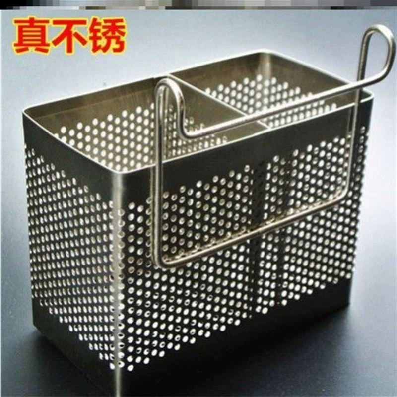 Утолщенный держатель для палочек для еды из нержавеющей стали с дренажем, настольная полка для хранения кухонной утвари, ложки, настенная, сверление не требуется.