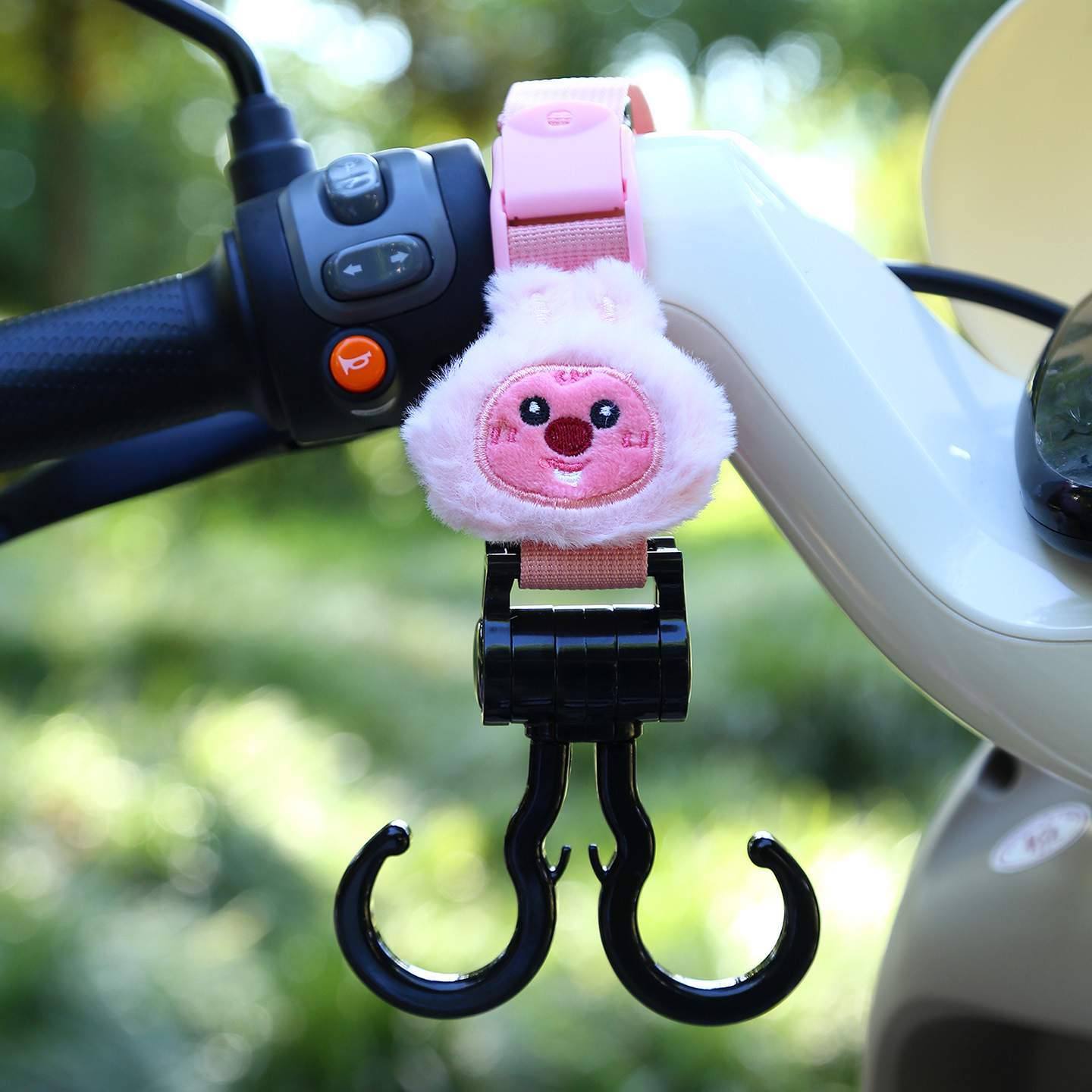 Other Electric Vehicle Accessories – Universal Double Hook - pink-double-hook-beaver-rabbit-plush-extended-45cm