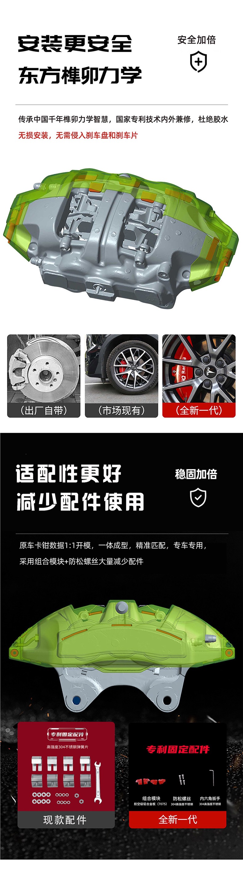 Aluminum Alloy Brake Caliper Cover Modification Parts for Land Rover Range Rover Sport, Discovery 5, Freelander, Evoque, and Velar