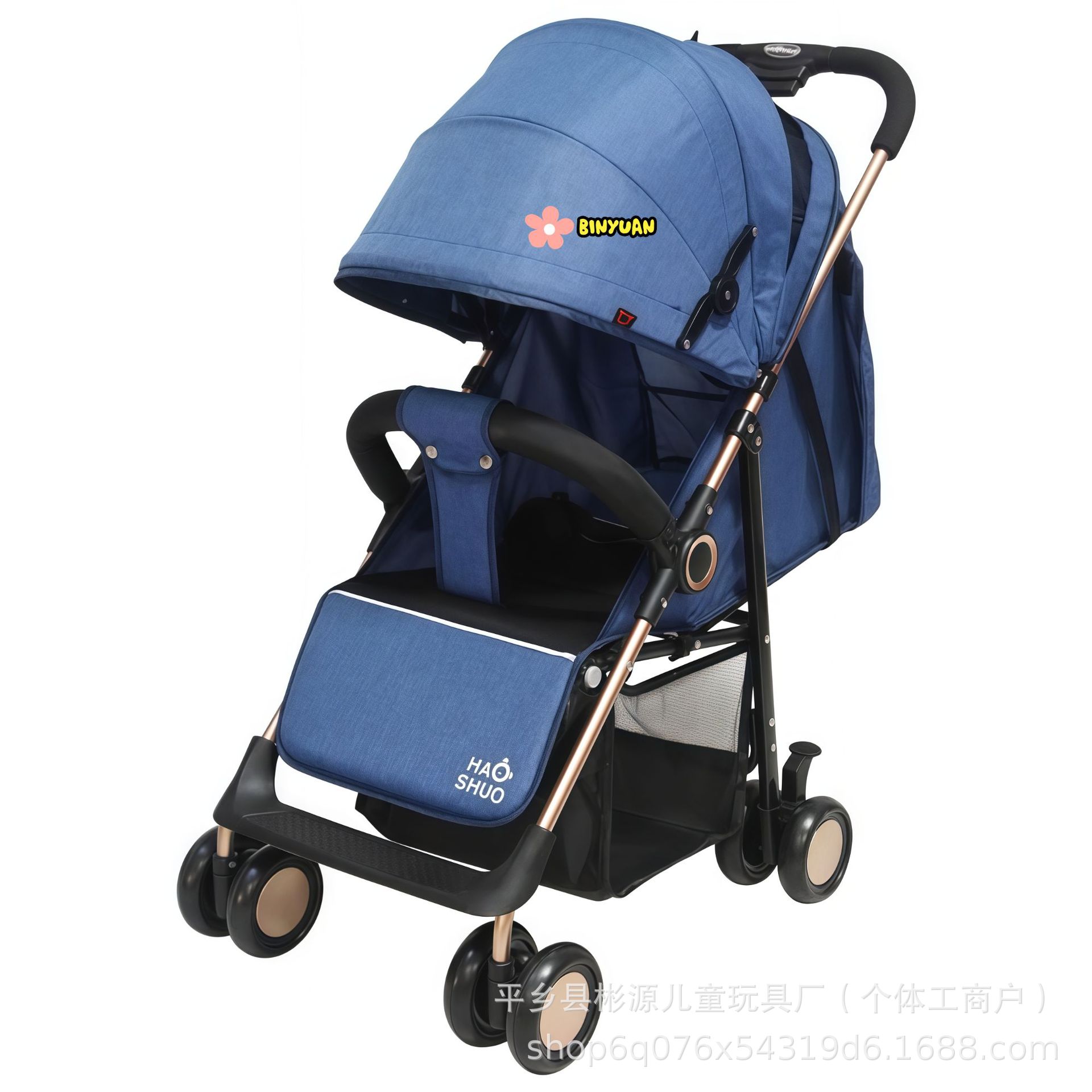 Fábrica de cabello recto al por mayor cochecito de bebé cochecito de bebé ligero fácil de almacenar se puede sentar y acostarse con un botón plegable