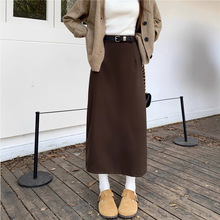 秋冬季新款韩版小众百搭高腰直筒a字中长裙女时尚气质半身裙A9066