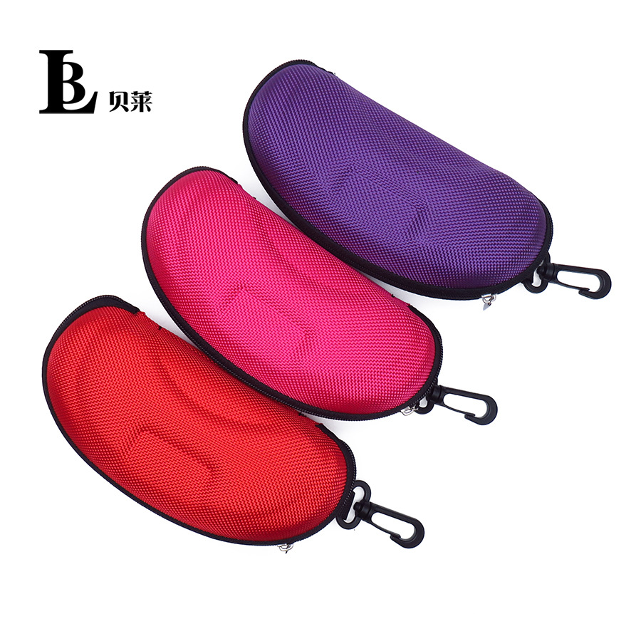 卸売EVAメガネケース オックスフォード布製 耐圧・耐衝撃サングラスケース フック付きジッパー式メガネケース メガネバッグ