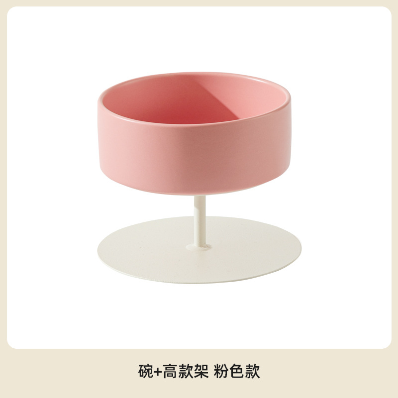 Tazón de cerámica para gatos con patas altas para proteger el cuello con alta capacidad para evitar derrumbar alimentos para bebidas, tazón para perros y gatos, artículos para mascotas