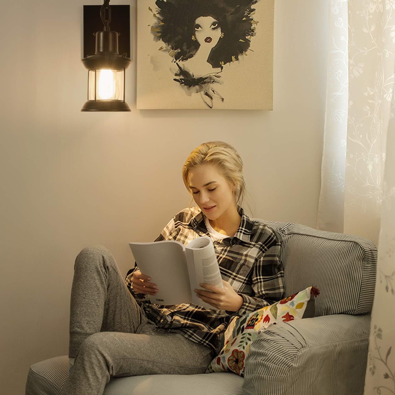 Explosión transfronteriza Zhongshan dedicada al estilo industrial americano retro lámpara de caballo lámpara de pared interruptor de enchufe corredor restaurante balcón