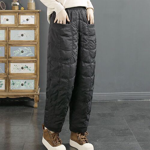 2024 new women's clothing autumn and winter slimming high waist long harem pants fat mm loose harem pants plus cotton casual pants