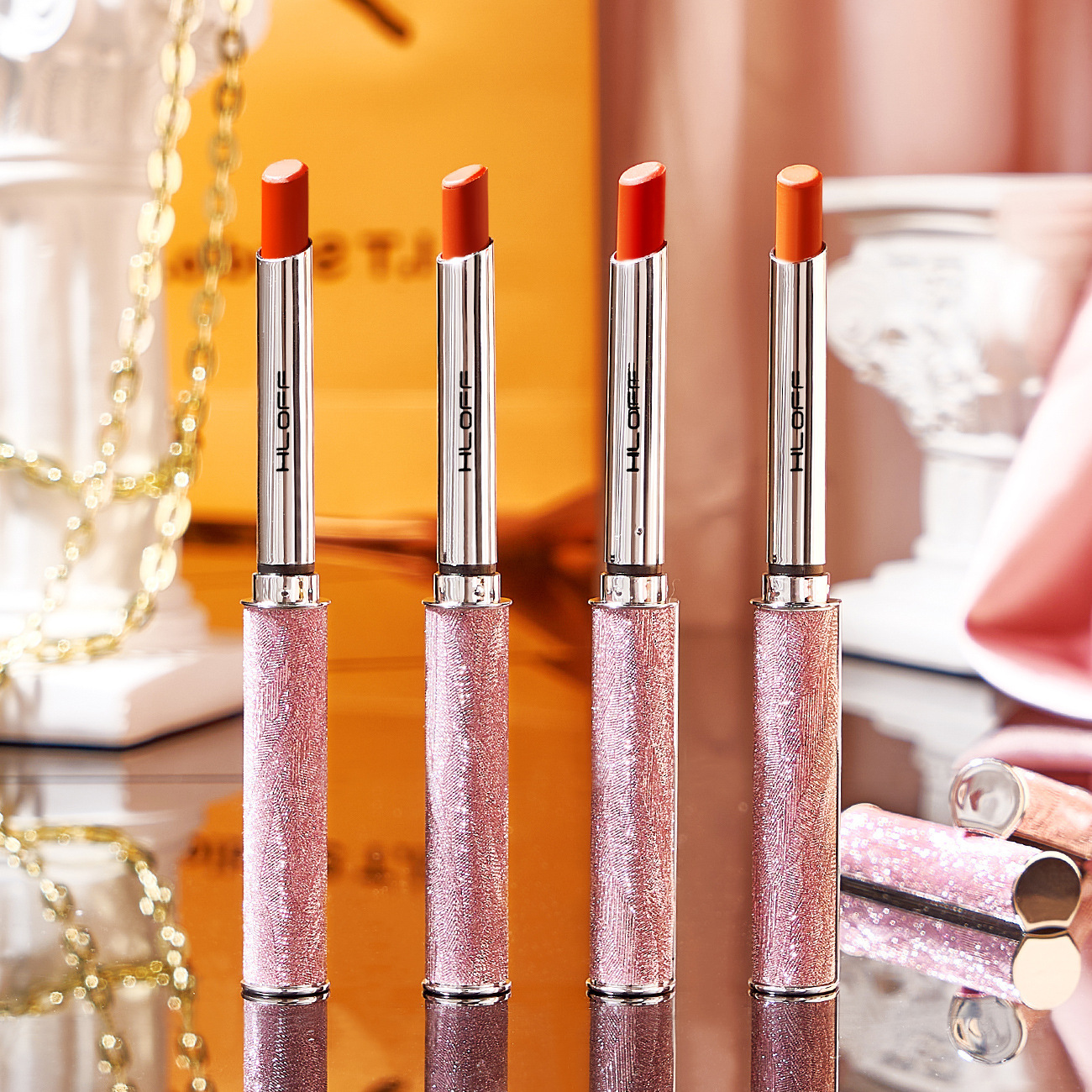 Chinese Cosmetic Star and Wish Soft Mist Lipstick Set Dumb Light White Four-Pack Portable Cosmetic Set Box Cosmetic Set