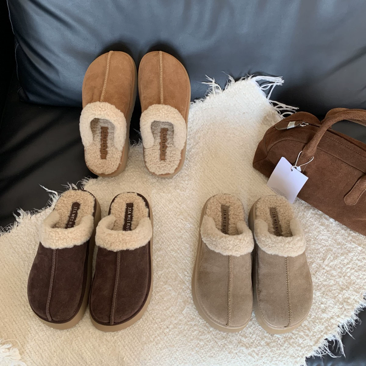 909-2 ~ Баотоу половина тапочек женщины носят 2024 новый толстый фон