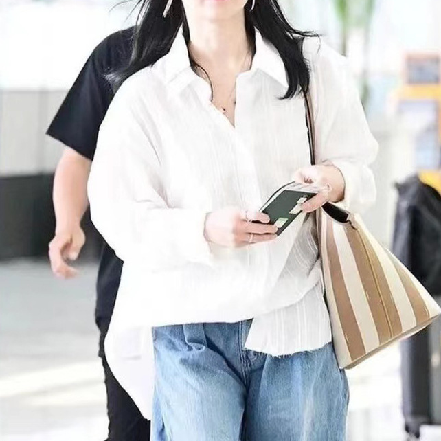 Spot Song Hye Kyo's Same Style 2025 Summer New Designer Niche Loose Lazy Shirt and Shorts Two-Piece Set