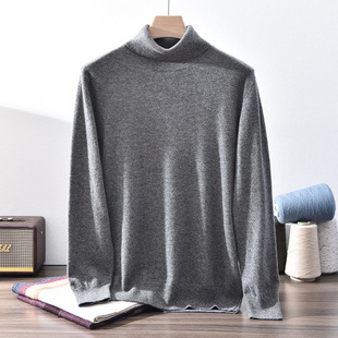 100 Pure Cashmere Men's Lapel Light Business Casual Style Base Cashmere Sweater All-match Sweater