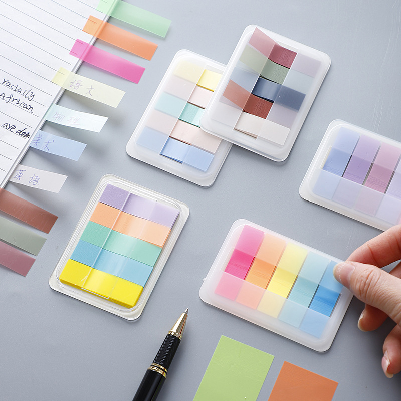 Transparent PET memo pads with 20 sheets per color, water-resistant, student stationery wholesale