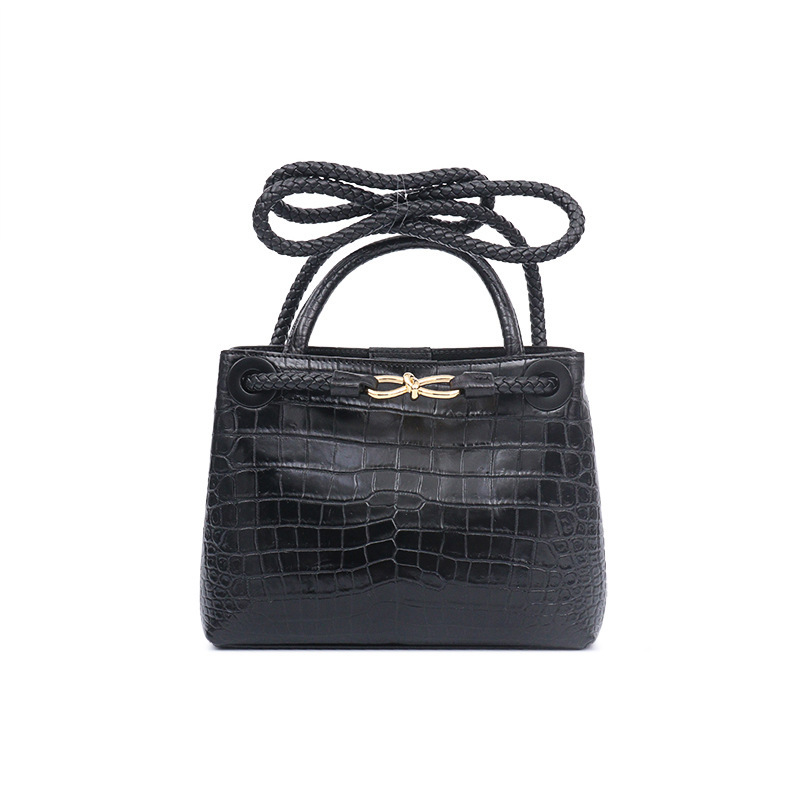 European and American 2025 New Leather Crocodile Belly Handbag Single Shoulder Large Capacity Crossbody Bag Women's Bag Cross-border Light Luxury