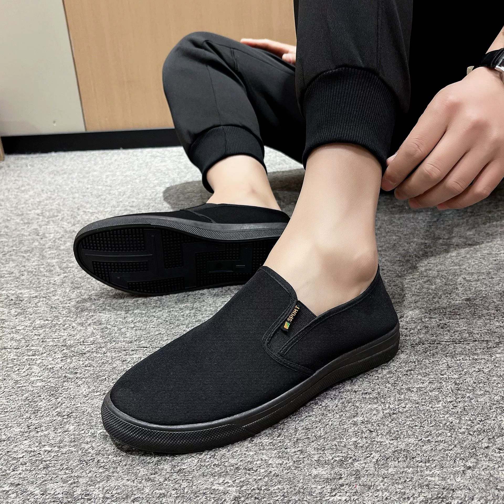 Старые пекинские туфли из ткани мужские летние сетчатые туфли дышащие повседневные туфли