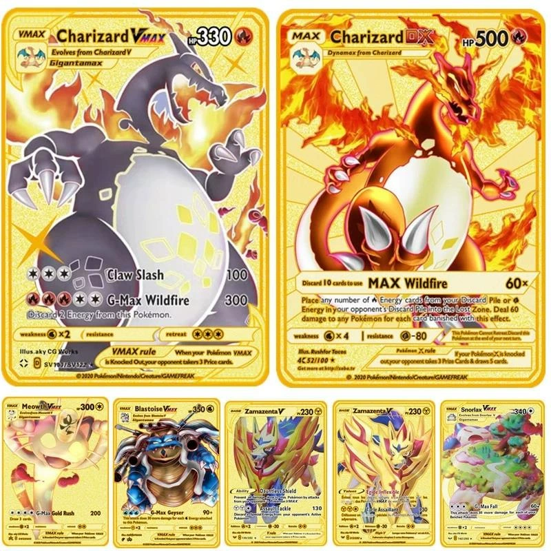 Персонализированная металлическая карта Питомого Эльфа Pokémon MEGA Battle GX карта EX металлическая флеш-карта