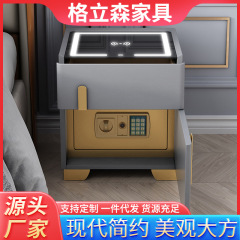 スマートなベッドの頭の棚は軽くて豪華でシンプルです。現代の金庫は一体でライトを持っています。