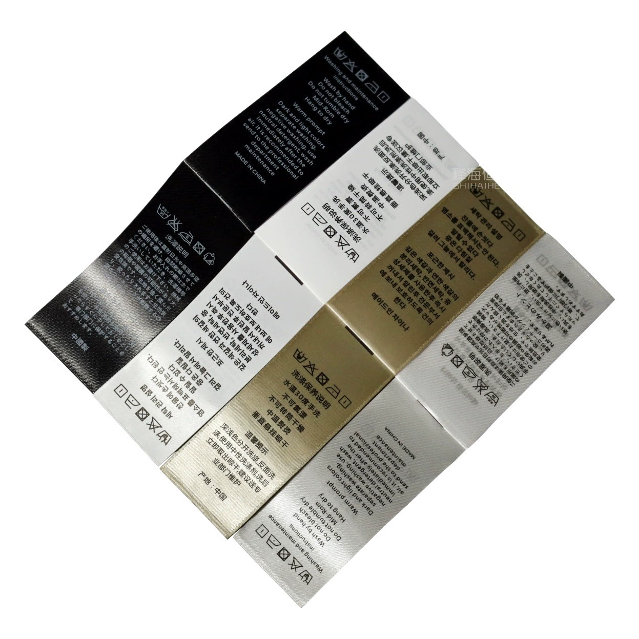 Мойка этикетки с золотым атласным лицом высокого уровня стирка на заказ Одежда, обувь, шляпы, сумки, универсальные составляющие, бесплатная доставка