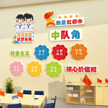 中队角墙贴面教室布置装饰班级文化黑板报小学红色活动少先队