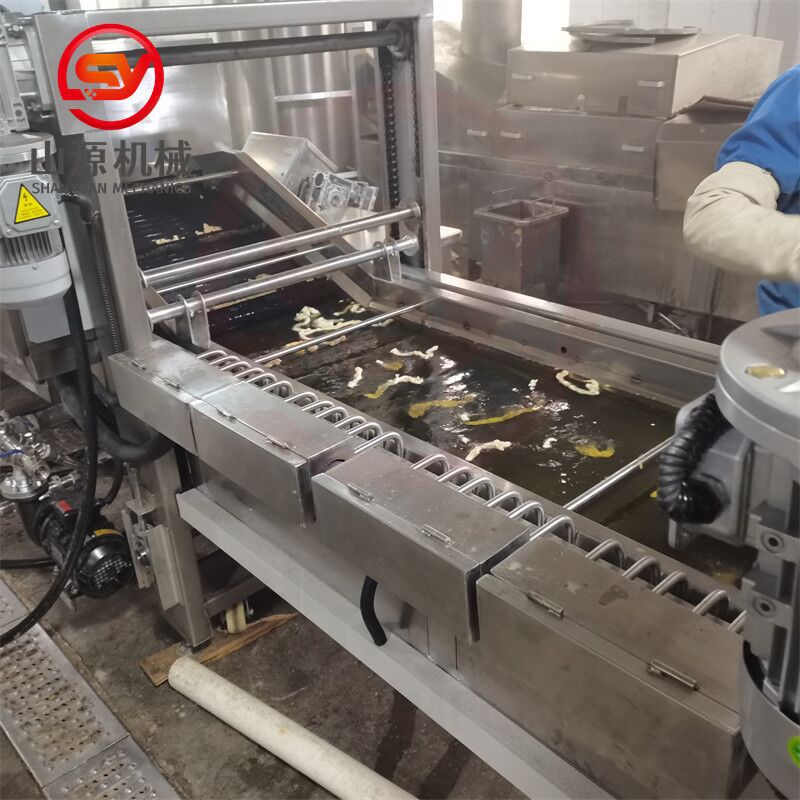 四川成都小酥肉预炸复炸机器  全自动肉条裹浆机油炸线 包安装