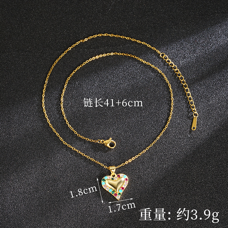 Collar de oro de arena vietnamita, moda, lujo ligero, pendientes de amor de diamantes con incrustaciones, diseño de nicho para damas, joyería que no se desvanece durante mucho tiempo