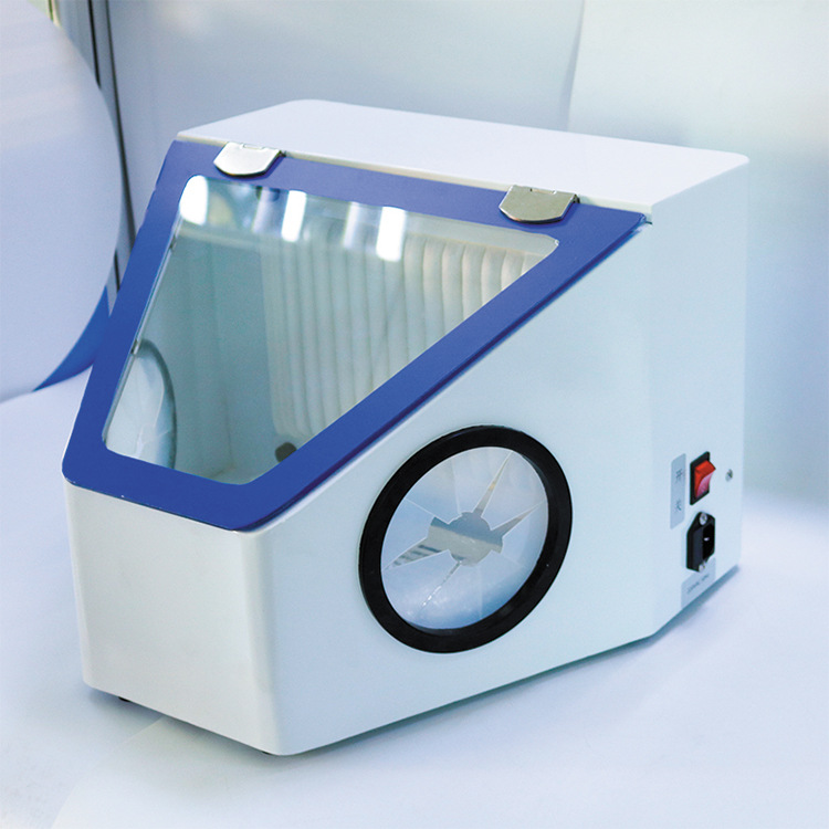 Caja de polvo dental sin sombra gran espacio máquina de chorro de arena pulido cubierta de polvo oral alúmina chorro de arena talla caja de operación