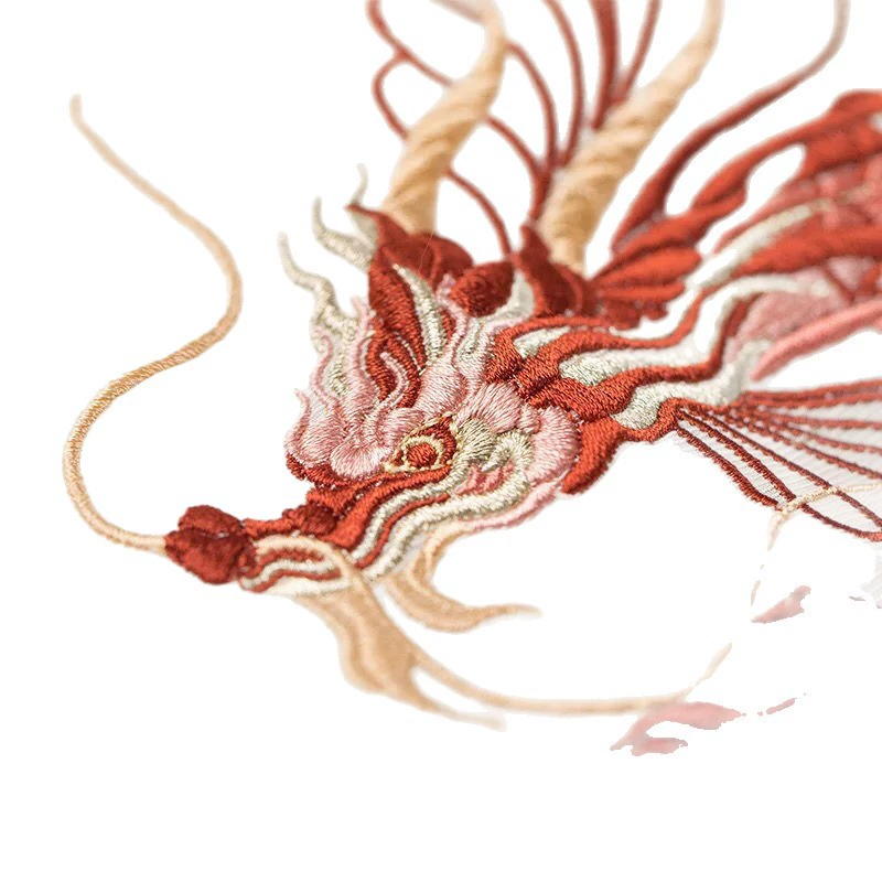 Hanshang Hualian Dragon Mother Store отмечает традиционную ханьфу для женщин, летняя юбка до груди с 8-метровым большим кружевом и тяжелой вышивкой с узором дракона