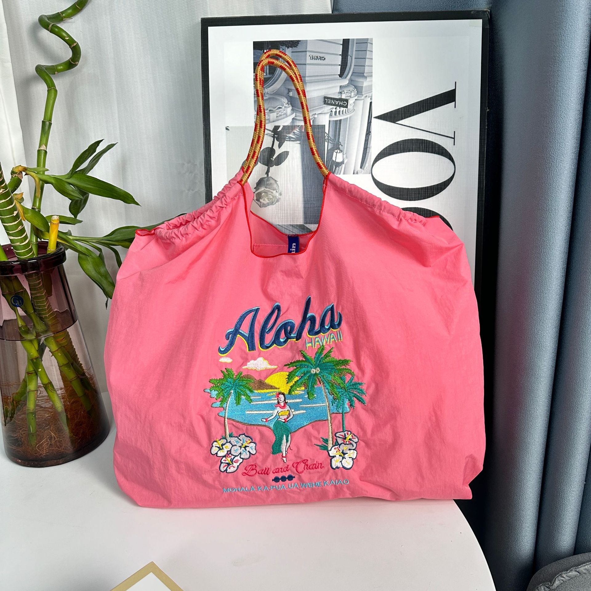 All Seasons Season Women's Gender Women's Vintage Style Classic Style Printing Letter Nylon Shopping Bags