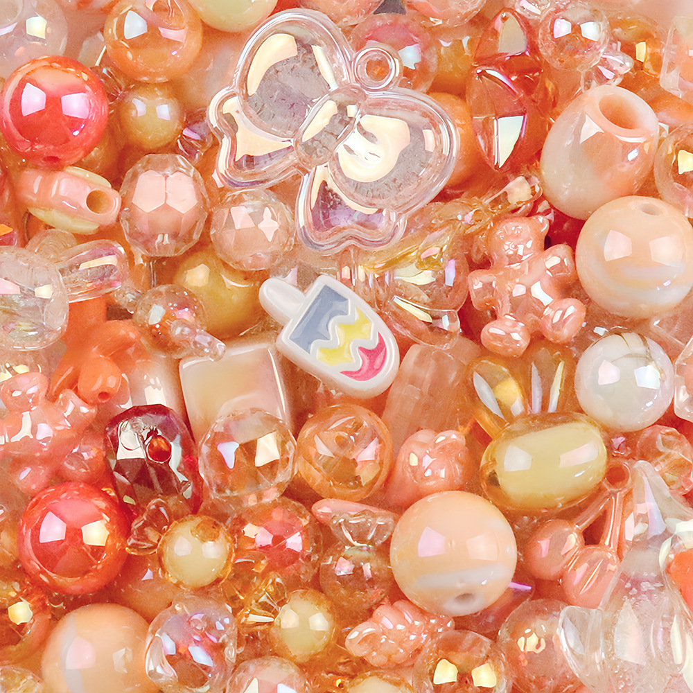 電気メッキUVカラー高光沢異形人魚姫穴あきビーズ手作りDIYネックレス携帯ストラップ材料パックアクセサリー