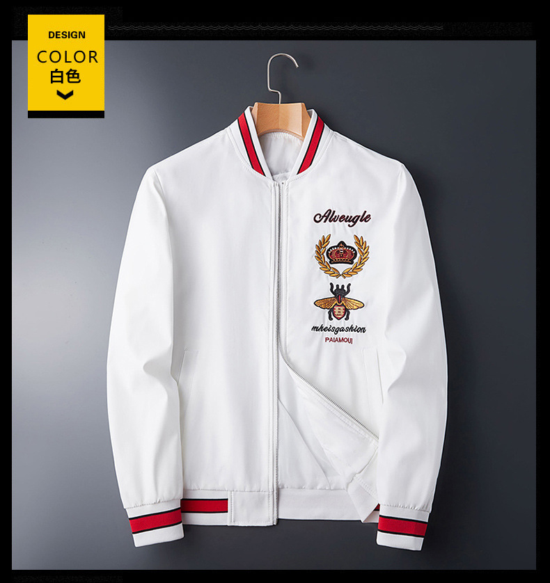 Giacca uomo casual con ricamo per il look autunnale quotidiano_voghion.com