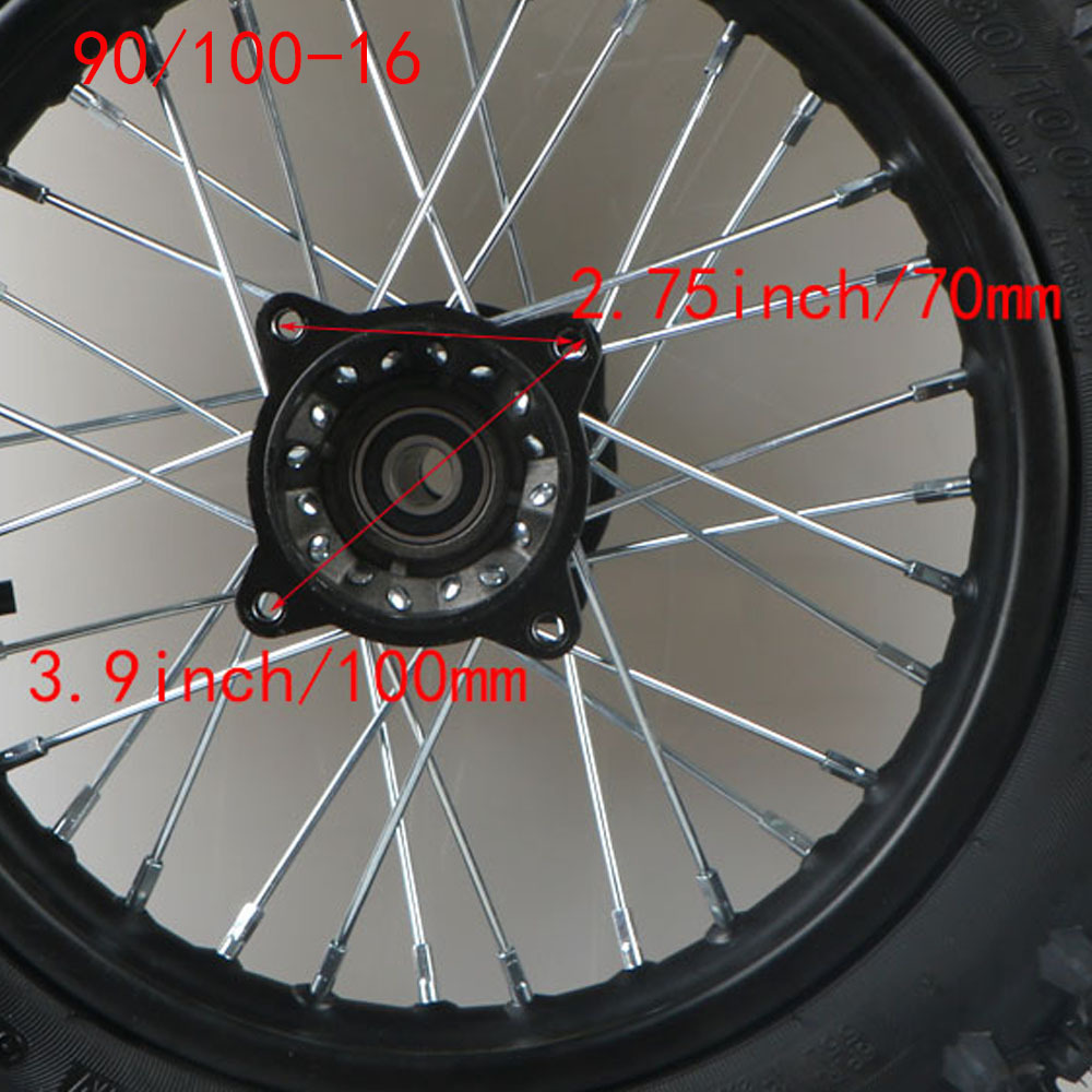 Off-road motorcycle wheels 90/100-16, thickened version, shipped in a thickened cardboard box
