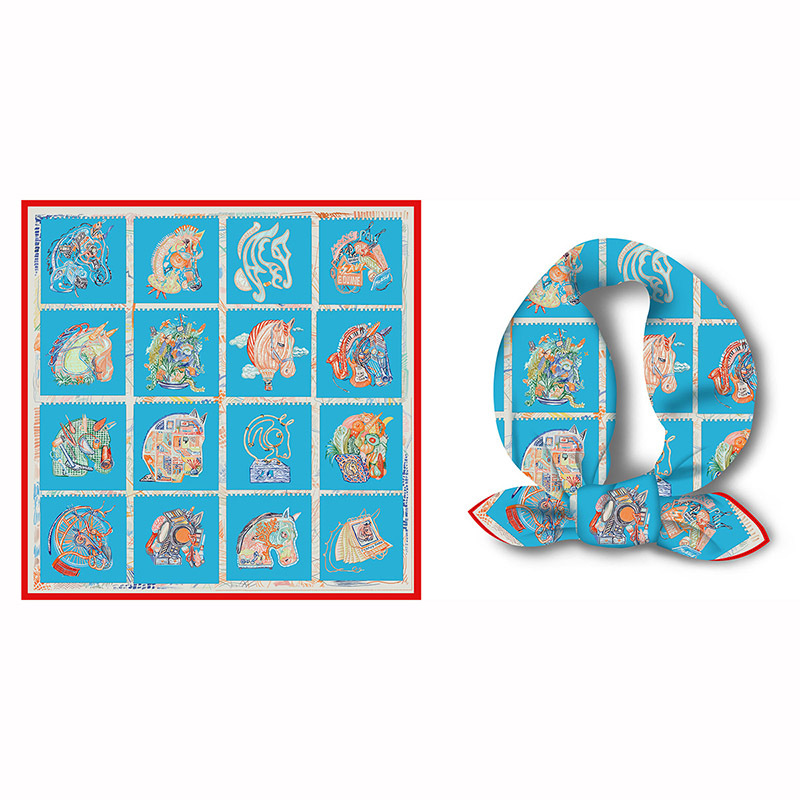 53cm bufandas mujeres moda verano Joker decorativo Cuello pequeño bufanda de pelo con bufanda delgada