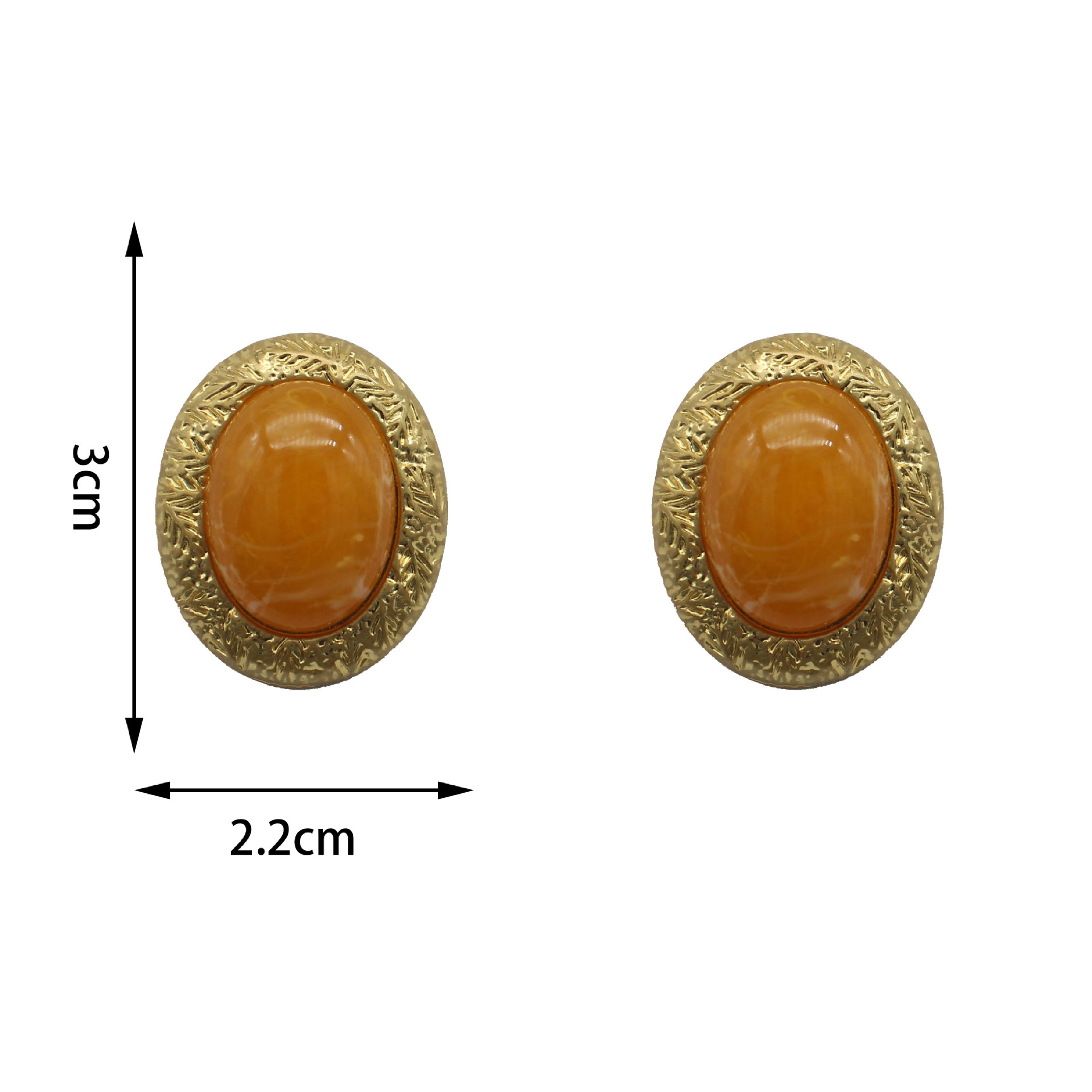 Retro Oval Alloy Plating Inlay Artificial Gemstones Women's Ear Studs 1 Pair display picture 4