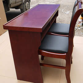 双人会议桌条桌办公培训桌1.2米条形桌油漆实木皮长桌会议室桌椅