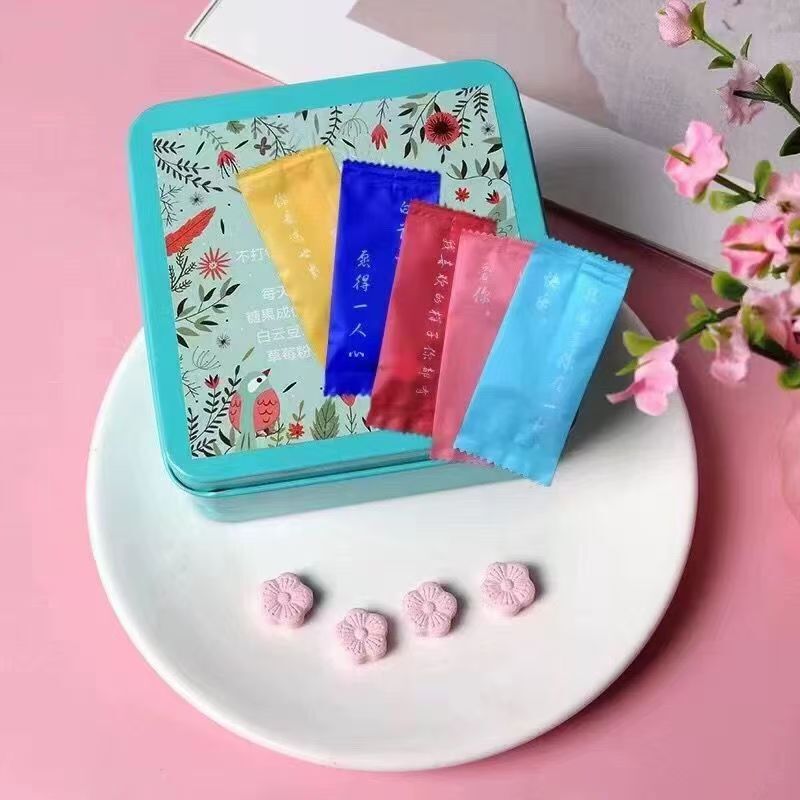スポット卸売ファイバーSO満腹感強化版タブレットキャンディー18g/箱梅の花型植物繊維複合キャンディー|undefined
