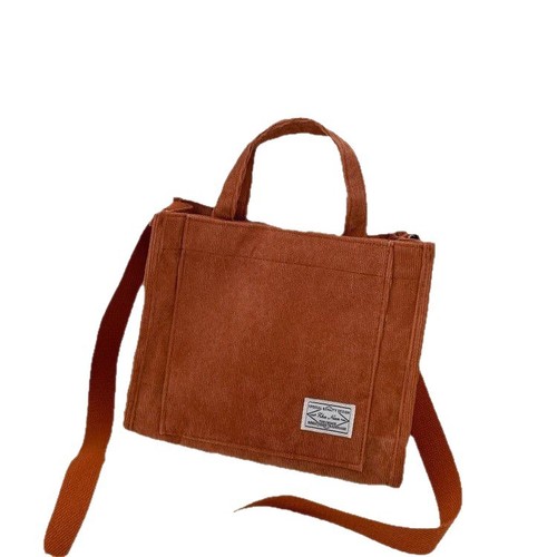 2025 New Plush Corduroy Canvas Bag Women's Single Shoulder Crossbody Handbag Korean Style Small Square Bag Dropshipping One Piece