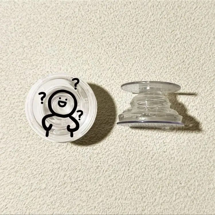 Líneas pequeñas personas redondas airbag soporte tipo pegado en la parte posterior del teléfono móvil portátil soporte retráctil 360 ° de rotación